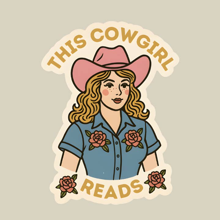 Diese Cowgirl liest – Western-Buchliebhaber-Aufkleber für den Großhandel von inviting affairs paperie