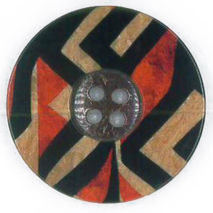 ETHNIC PRINT COCONUT IMITATION BUTTON for wholesale by NEMARK