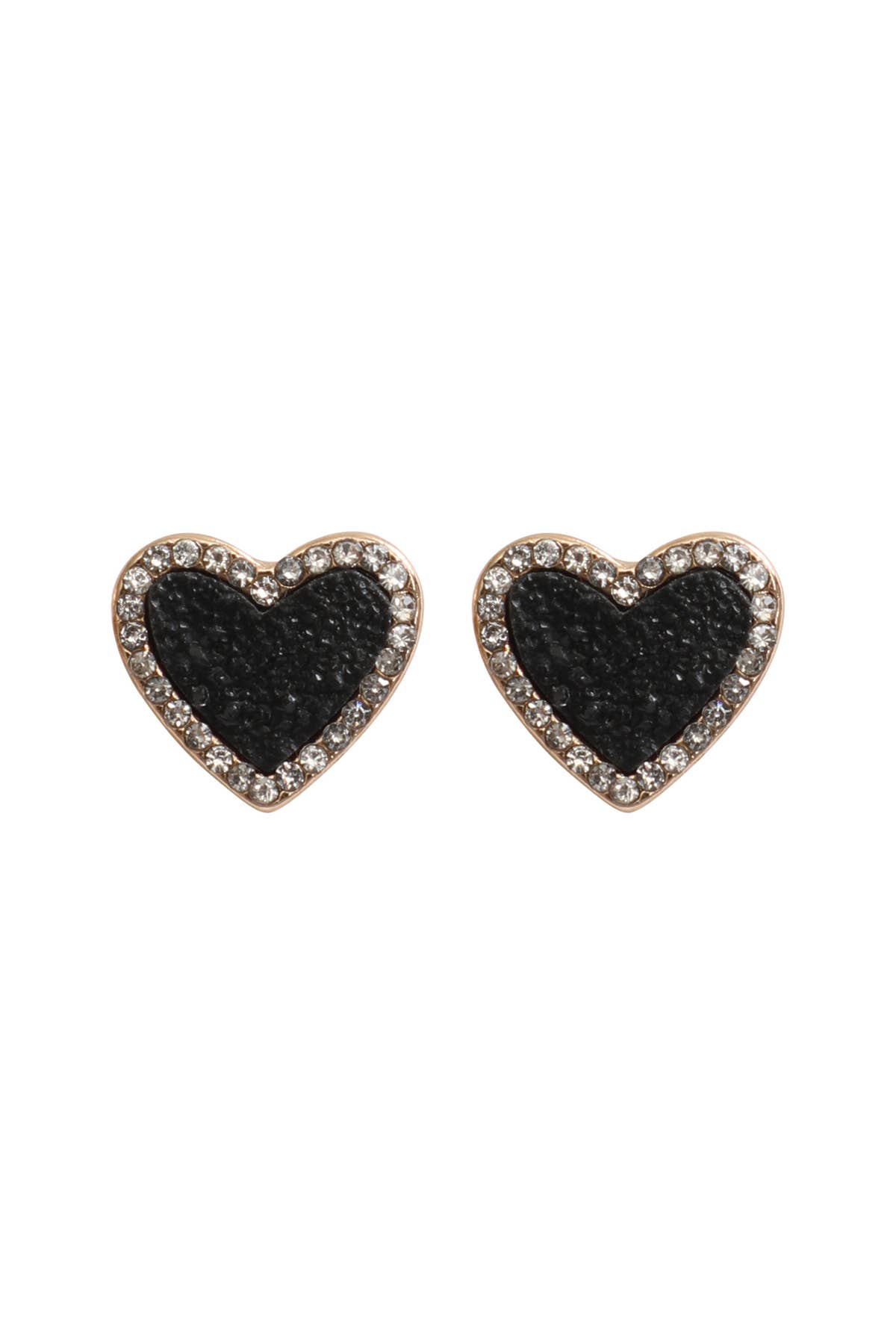 MYS Wholesale Inc - Wholesale Stud/Post Earrings - Valentine Heart Druzy With Rhinestone Post Earrings4