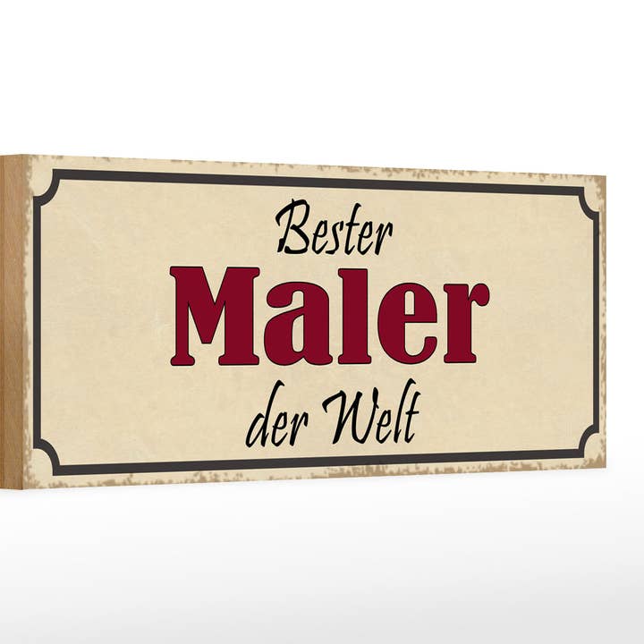 Femer - Wholesale Sign - Wooden sign saying 27x10cm best painter in the world work