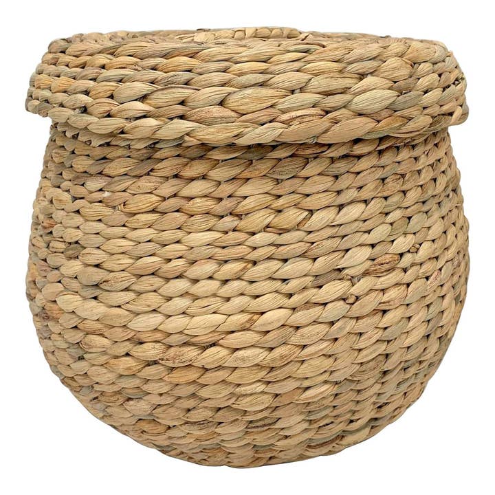 Arona - Basket. water hyacinth. natural ø30x26.5 cm for wholesale by House Nordic