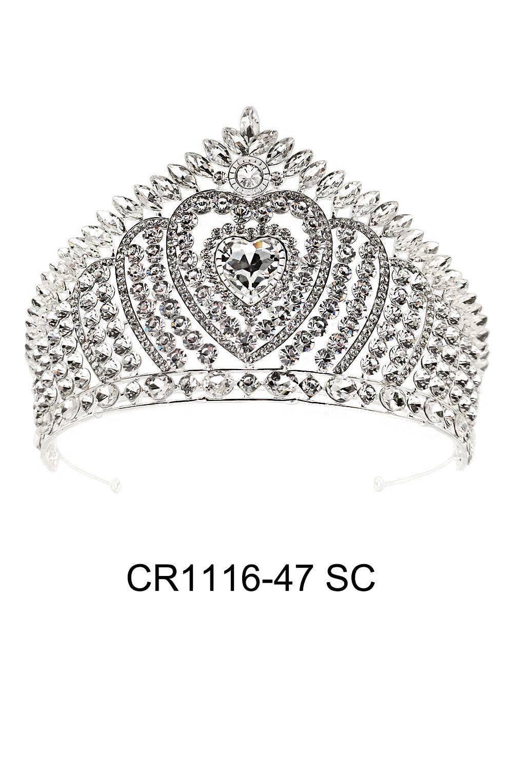 TAPA fashion - Wholesale Tiara - Women's - Crystal Tiara Crown CR1116-47 (2PC)1