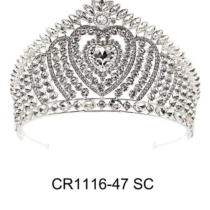 TAPA fashion - Wholesale Tiara - Women's - Crystal Tiara Crown CR1116-47 (2PC)1