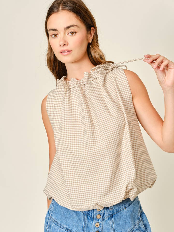 AJT5506 RUTIG ÄRMLÖS BUBBELTOPP för wholesale av Aaron & Amber