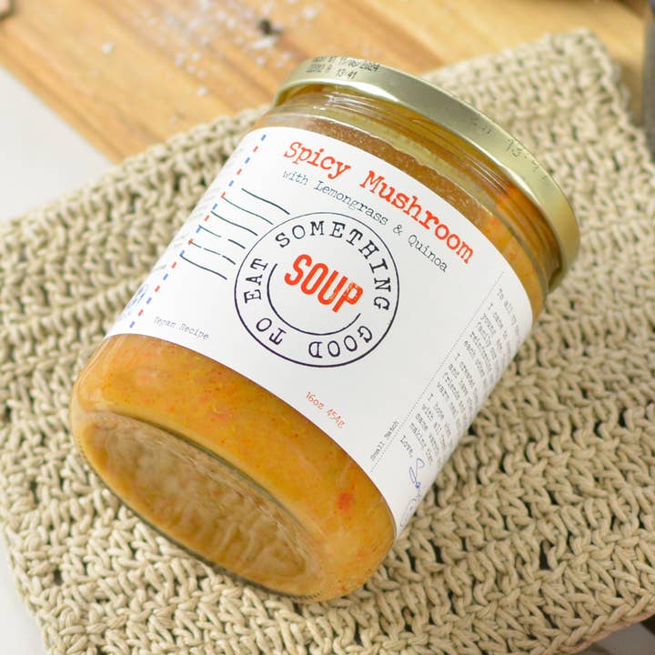 Spicy Mushroom with Lemongrass & Quinoa Soup for wholesale by Something Good To Eat