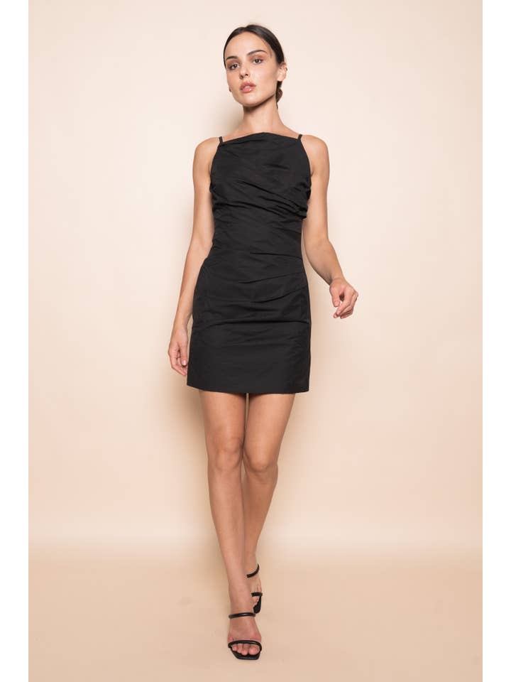 Fore Collection - Wholesale Dress - Women's - ELEGANT CHIC COCKTAIL PARTY PLEATED MINI DRESS-DI10047FO7