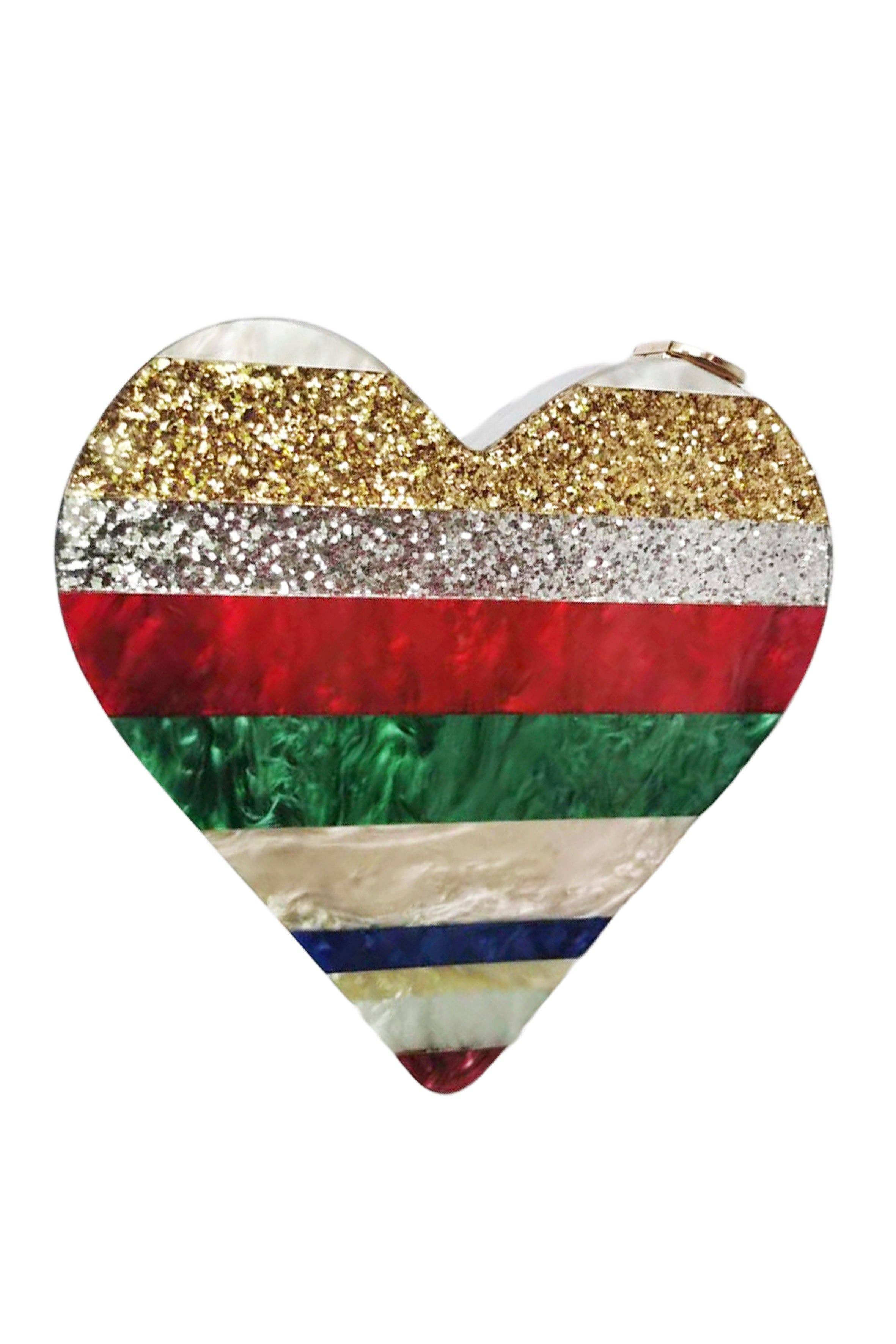 Multi Heart Acrylic Bag HB1736 for wholesale on Faire