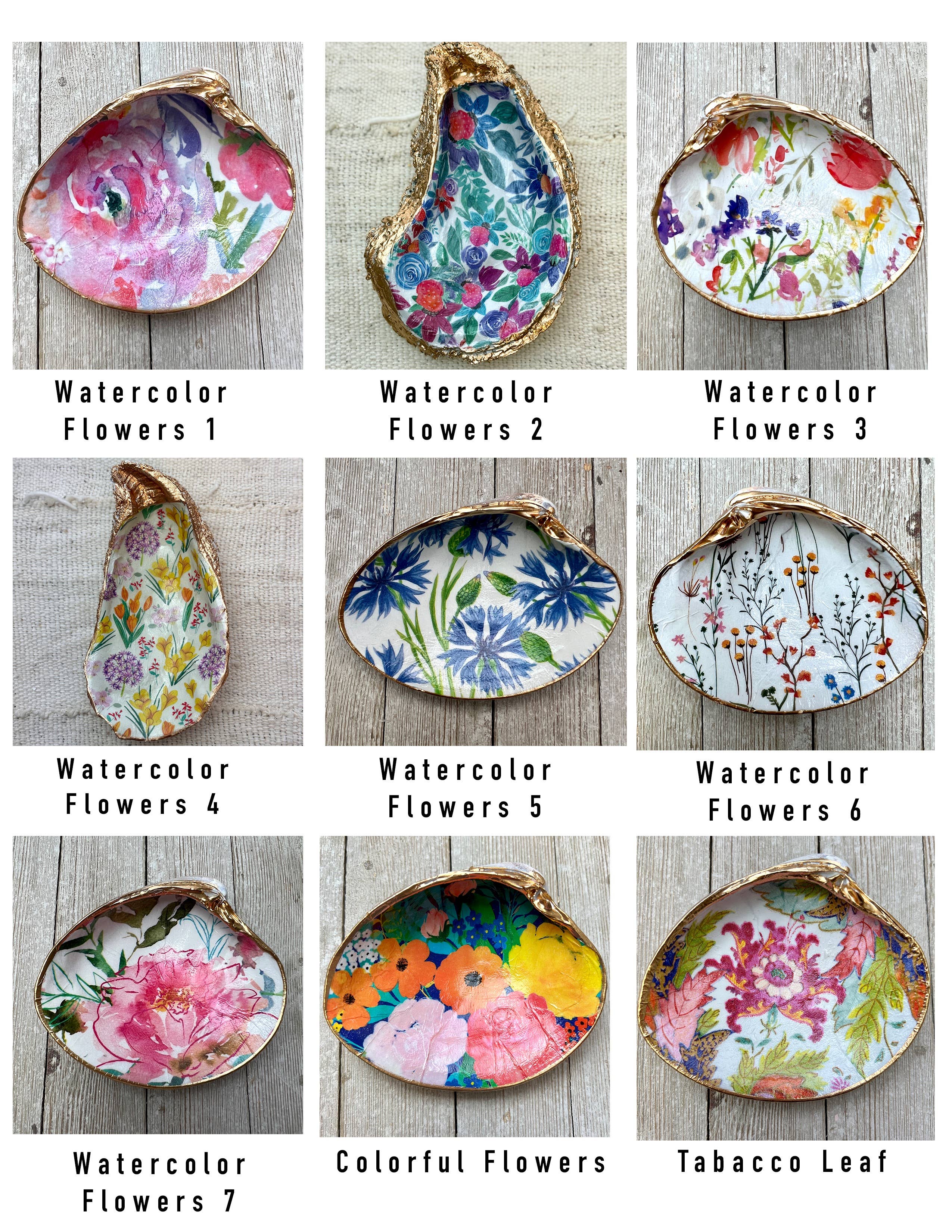 Ten Twenty Six Designs – Prato/tigela decorativa por atacado – Conjunto de Conchas para Decoupage – Vieira, Ostra ou Amêijoa14