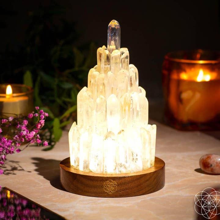 Conscious Items – wholesale Accent/desk lamp – The Clear Quartz Manifestation Tower Lamp0