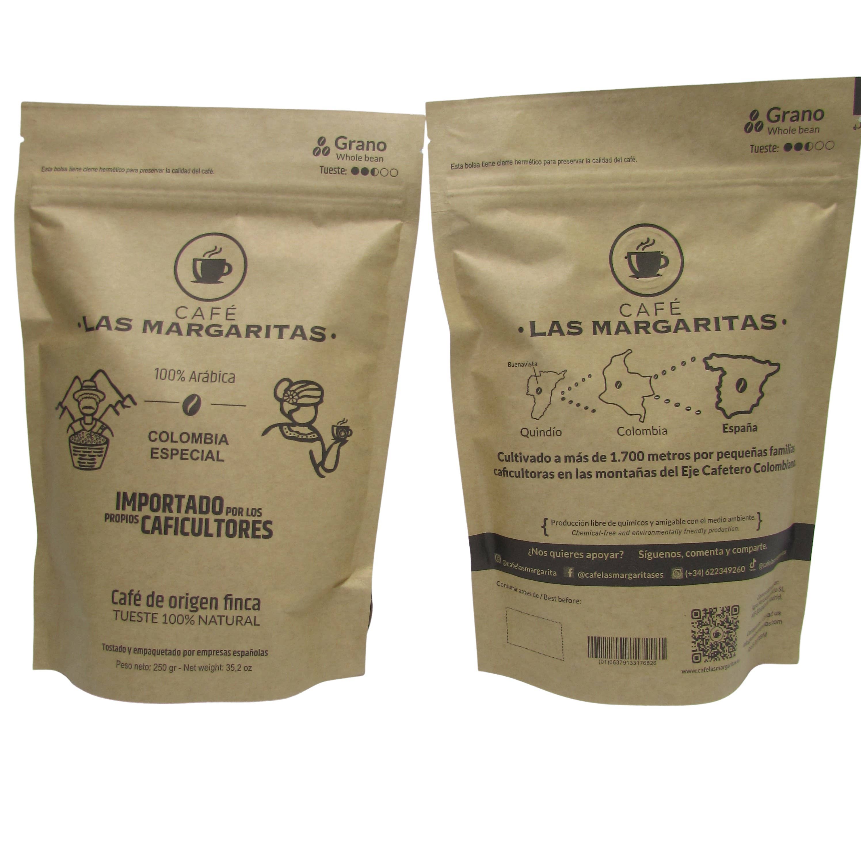 Café Las Margaritas - Wholesale Coffee Beans - COFFEE COLOMBIA origin Finca Arabica GRANO 8x250gr natu roast4