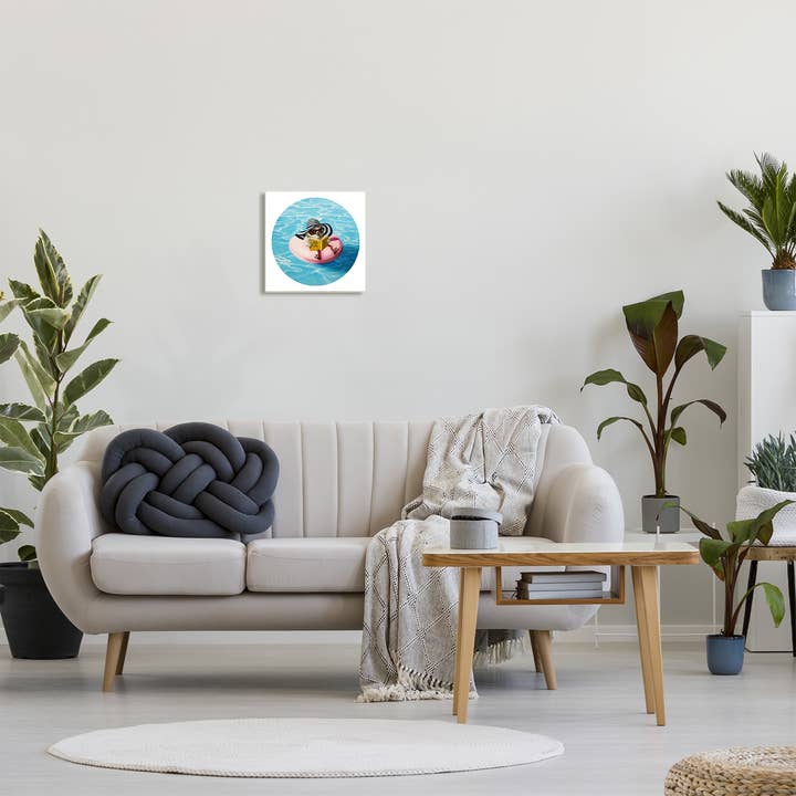 Stupell Industries - Wholesale Plaque - Bird Reading Book Pool Float Beverly Hills Sun Hat Plaque