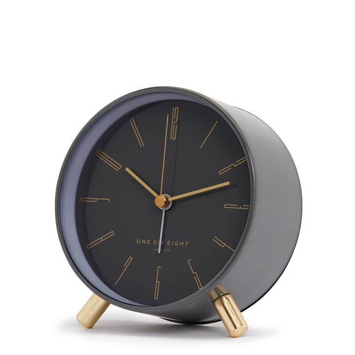 One Six Eight London by PS Home and Living - Wholesale Alarm Clock - Maya Charcoal Grey Silent Alarm Clock2