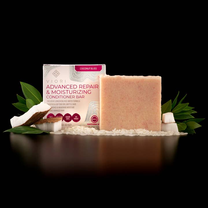 Viori Beauty – Amaciador de cabelo por atacado – Barra Condicionadora de Água de Arroz | Reparação Adv. | Coconut Bliss