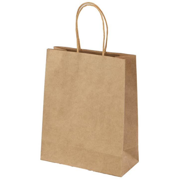 Deffrennes - Venta al por mayor Bolsas de celofán - Bolsa kraft rectangular con asas retorcidas marrones 18x8x22cm1