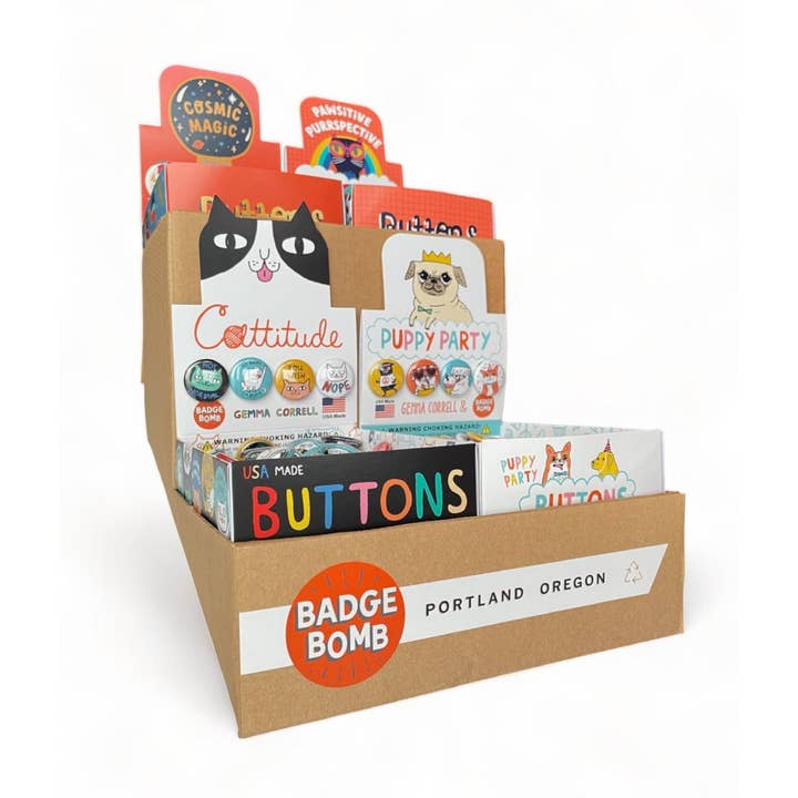 Badge Bomb - Wholesale Lapel Pin/Button - A+ Grown Up 1.25" Button Box2