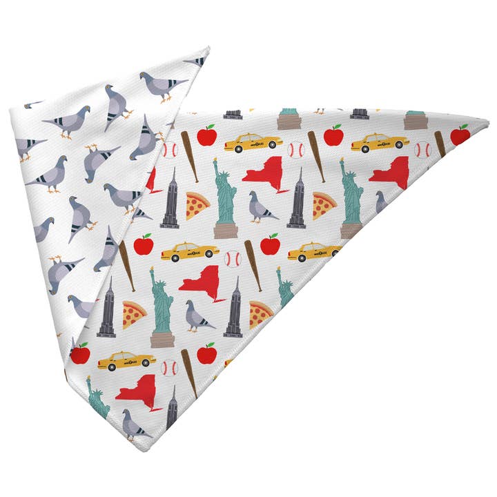 New York Reversible Dog Bandana for wholesale by Boop Snoot Studio
