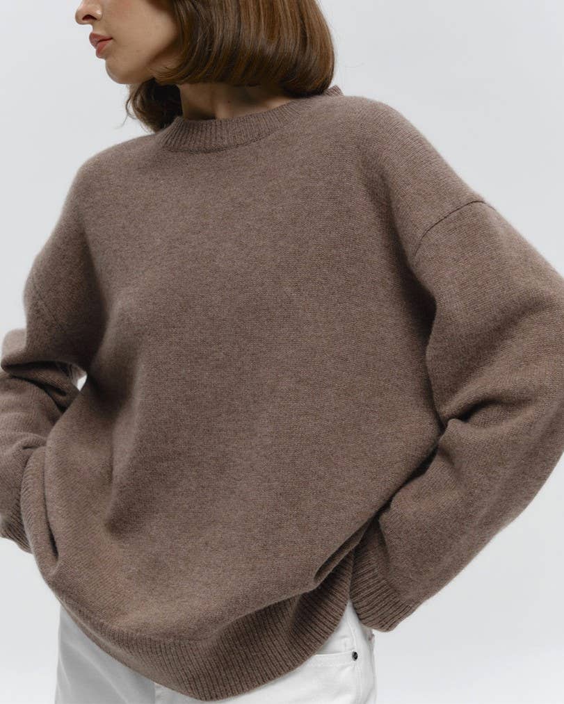 HIDDENBRAND - Wholesale Knit Sweater - Women's - Essential Basic Round Neck Sweater Top2