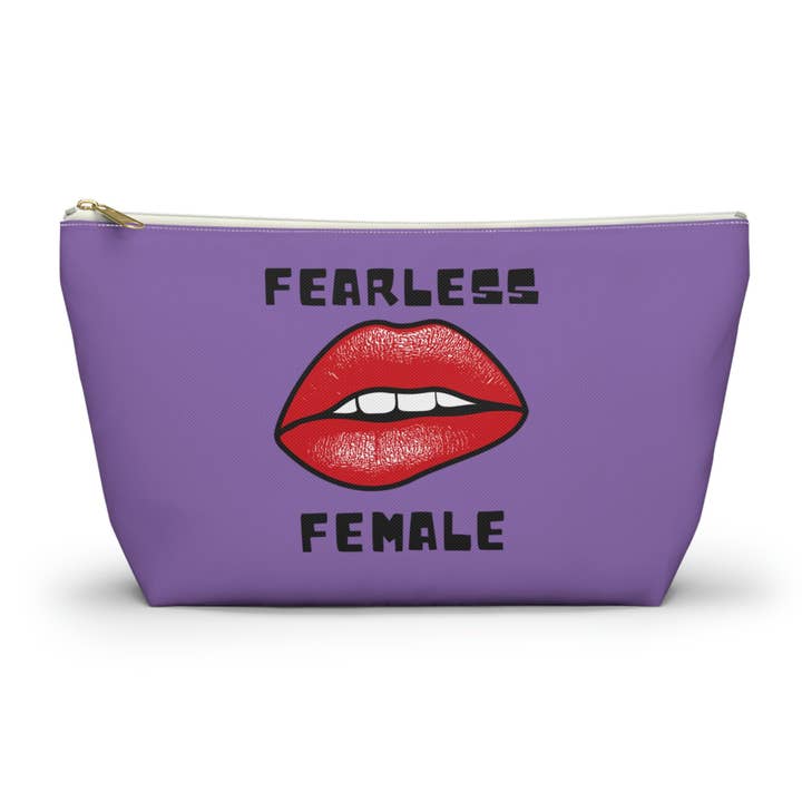 Furchtlose Make-up-Organizertasche für Frauen mit T-Unterseite und Reißverschluss für den Großhandel von Pugs In Mugs Creations