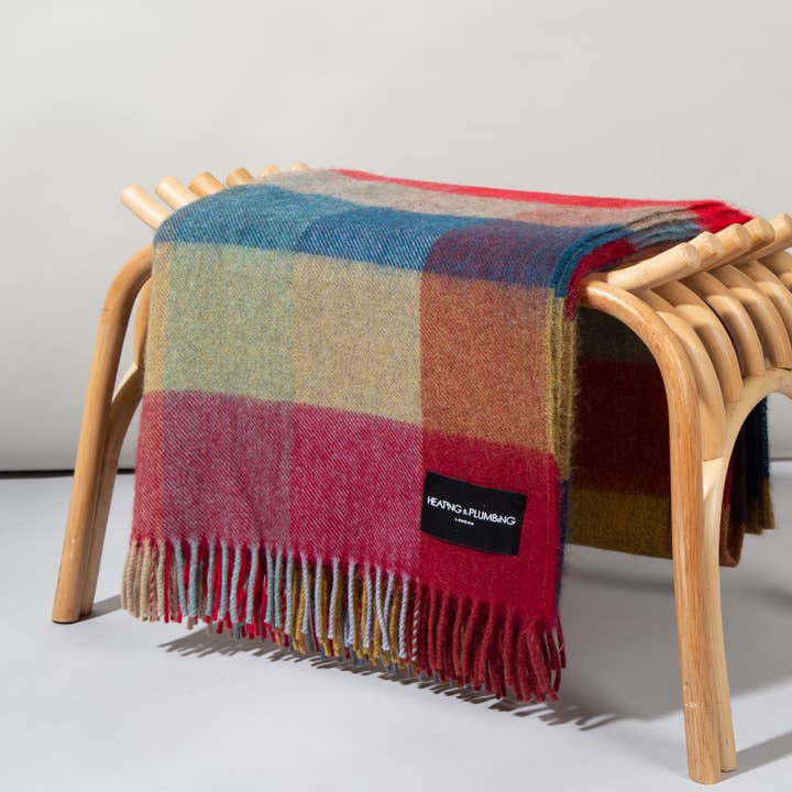 Heating & Plumbing London - Wholesale Throw Blanket - Alpaca & Merino Lambswool Blanket Bright Coloured Checks1