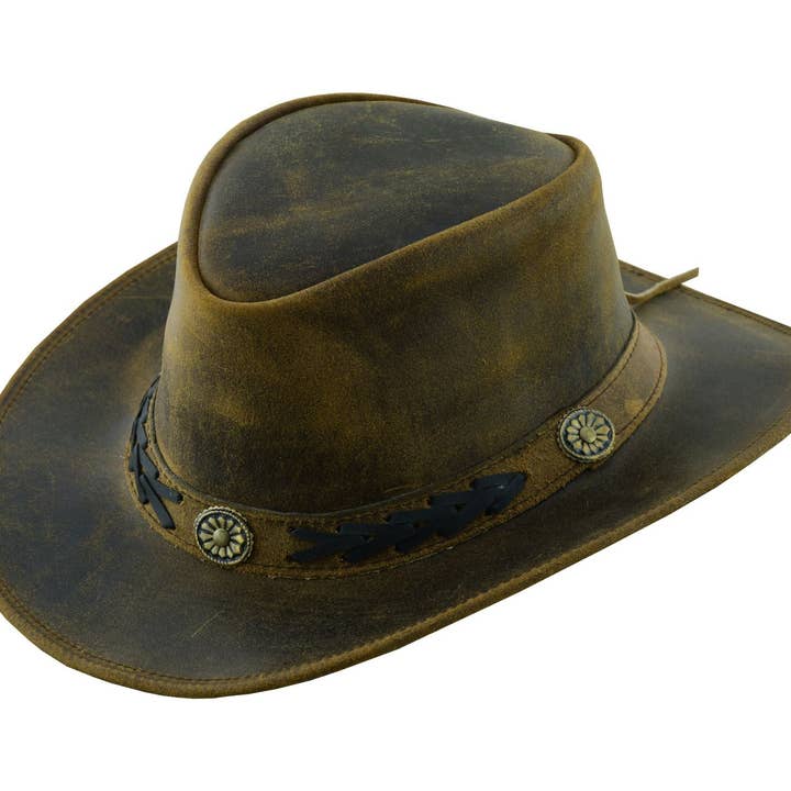 Lesa collection inc - Wholesale Cowboy Hat - Unisex - Sahara Leather Hats Western Style for Men and Women shapeabl