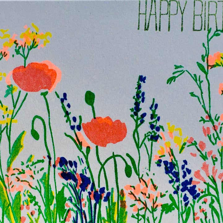 Carte pliante Birthday Meadow pour la vente par superjujupress