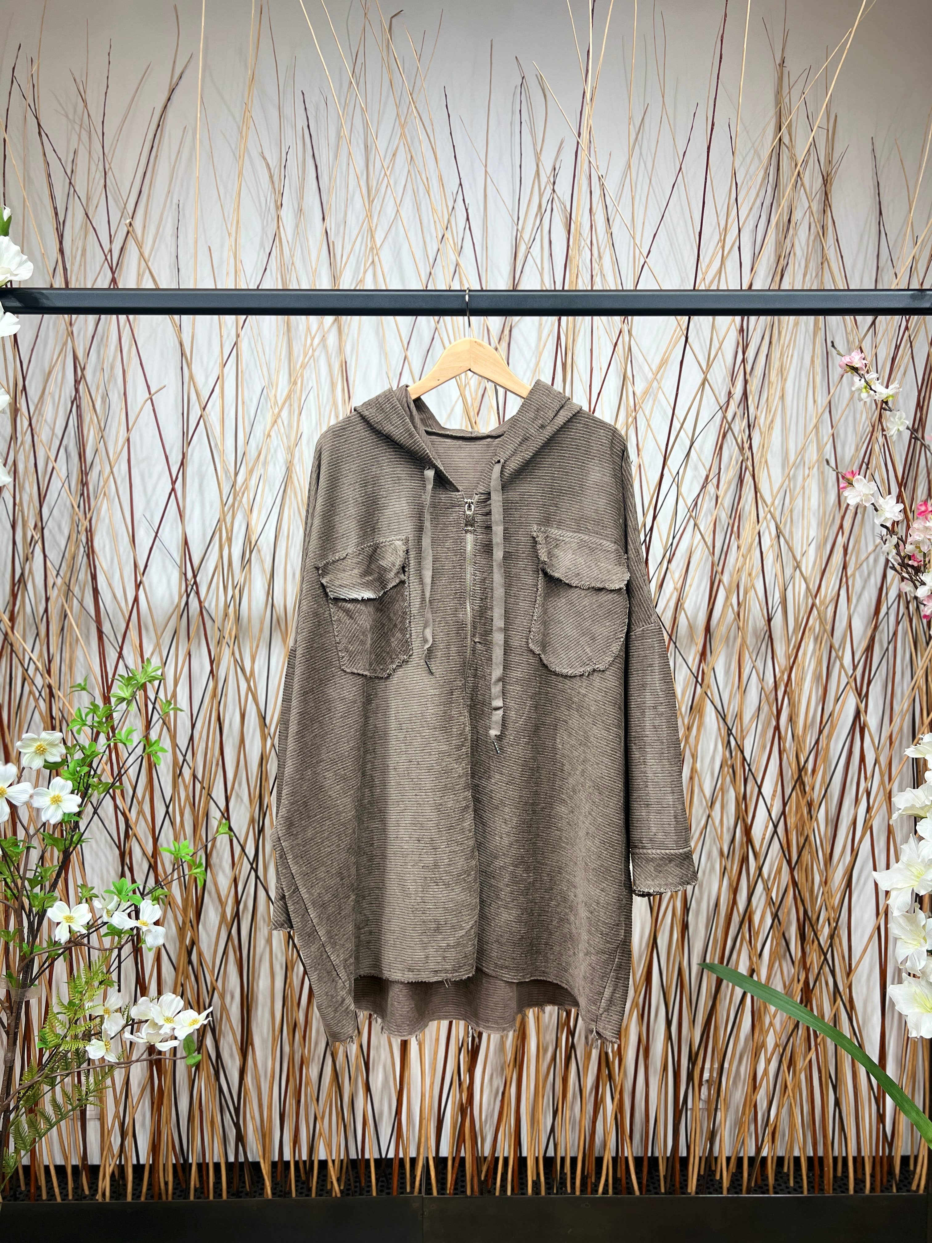 L'Emotion - Wholesale Hoodie - Women's - Velvet Pleated Velvet Worn Effect Wide Zip Hoodie2