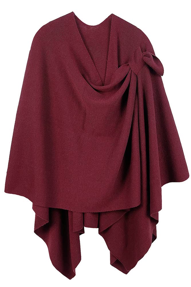 Hana - Venta al por mayor Poncho - Mujer - Ruana sólida con correa para el hombro2