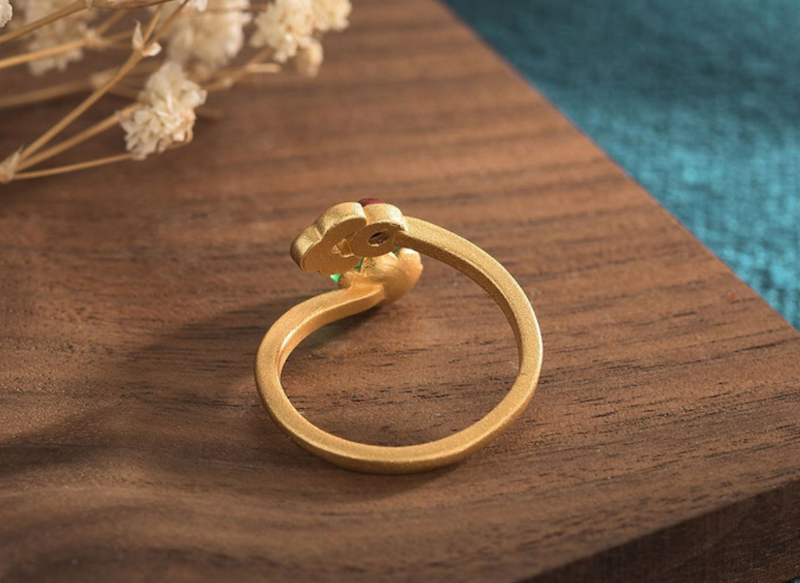 Bright MacMing – Engroshandel Statementring – Emalje sky på kalcedon Ring2