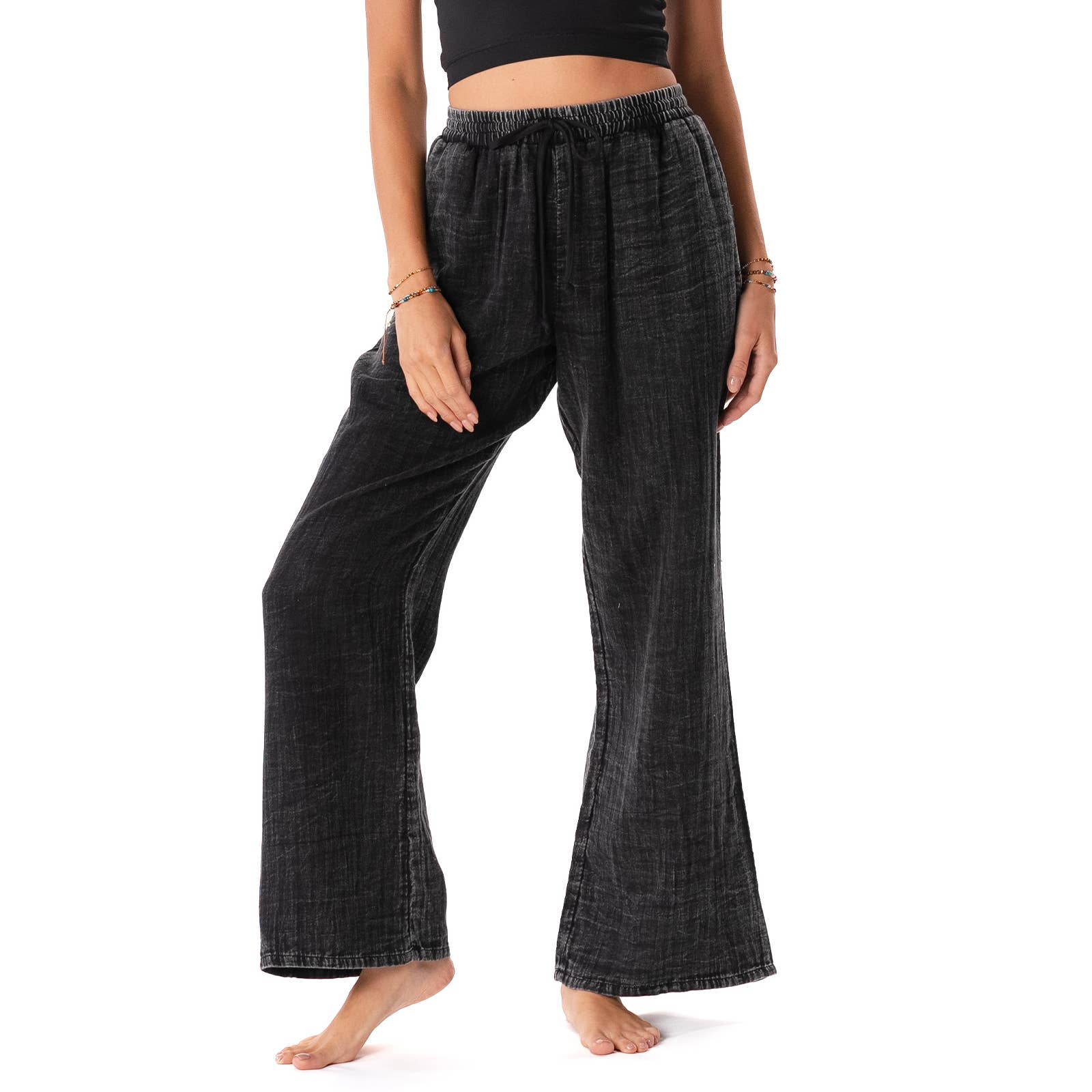 Lotus and Luna - Wholesale Pants - Women's - Vintage Black Cabana Pants
