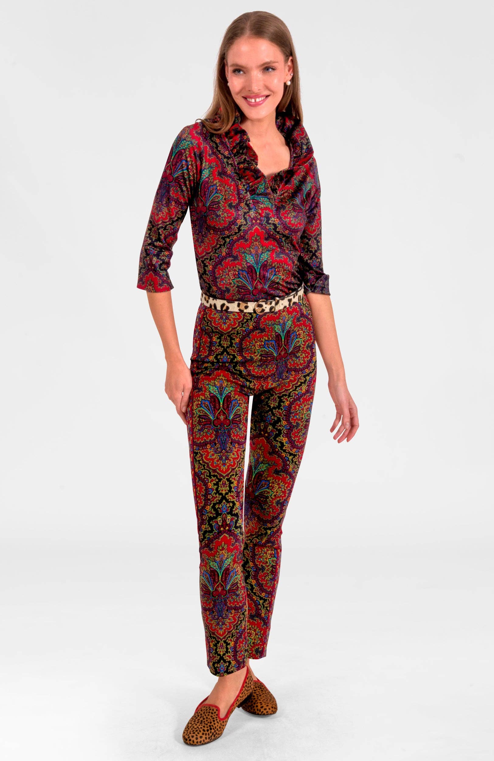 Gretchen Scott LLC – Großhandel Hose – Damen – Gripeles Pull-On-Hose - Leidenschaft Paisley9