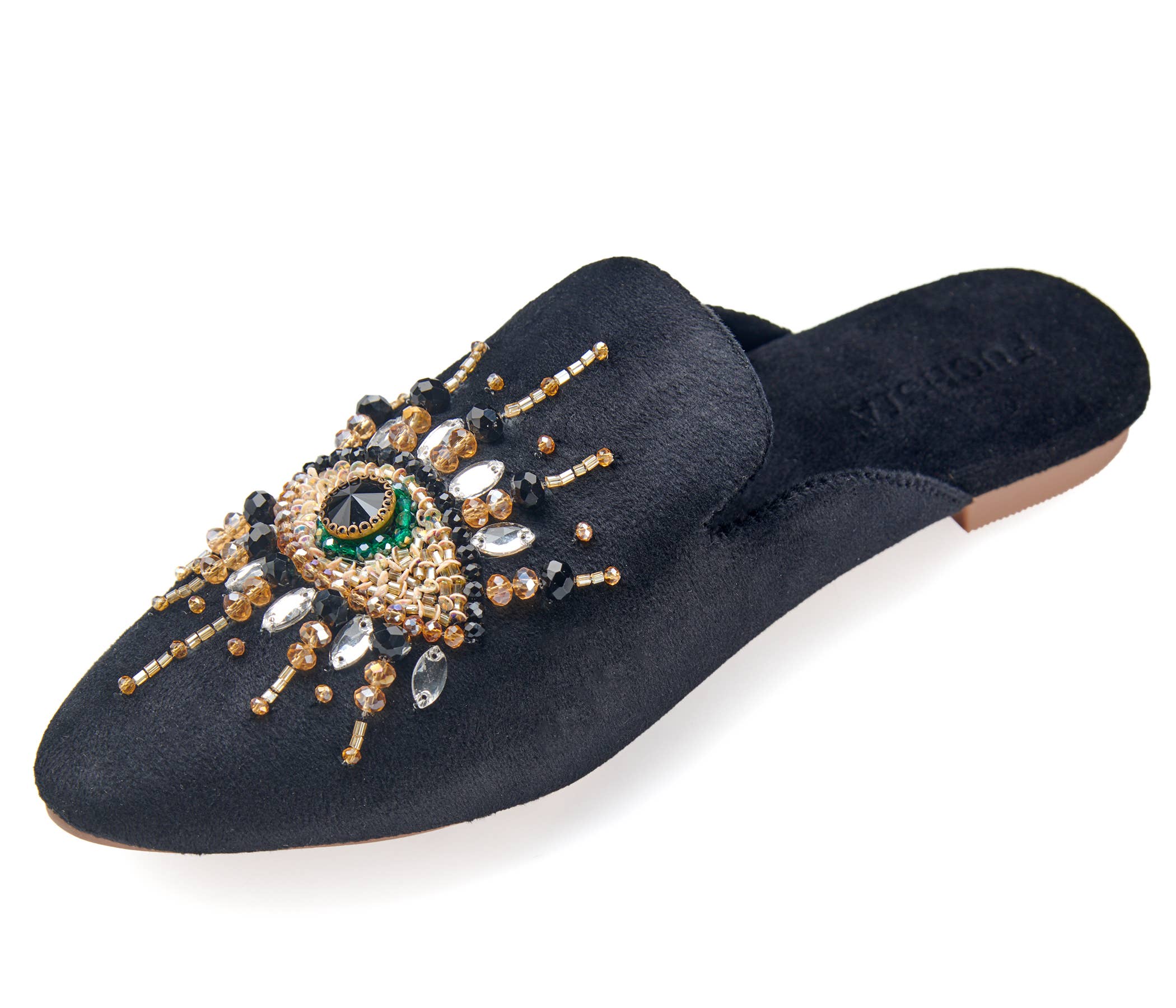 Fuchsia - Wholesale Mules - Women's - Pointed Toe Artisanal Good Eye Black Women's Mule Embroidery4