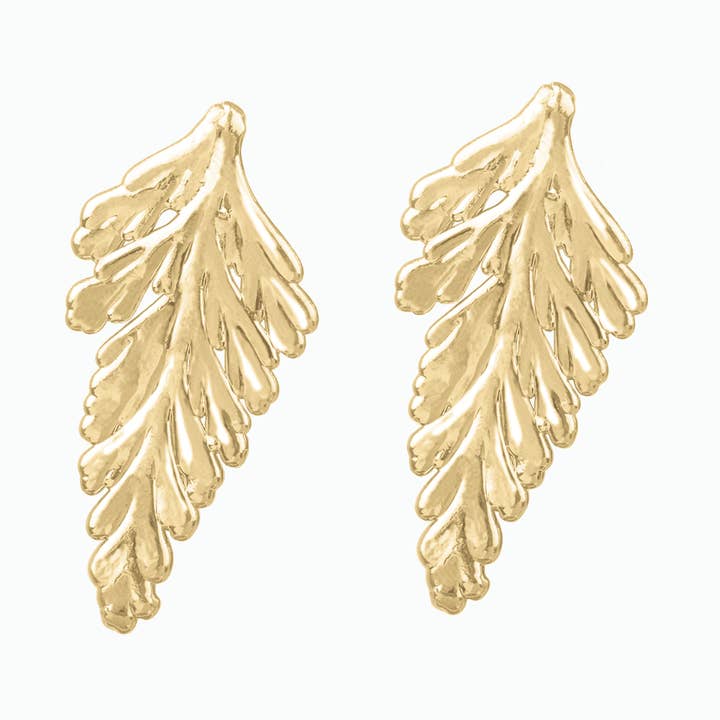 INAJA 18 Carat Recycled Yellow Gold Plated Handmade Earrings for wholesale by PureLeaf