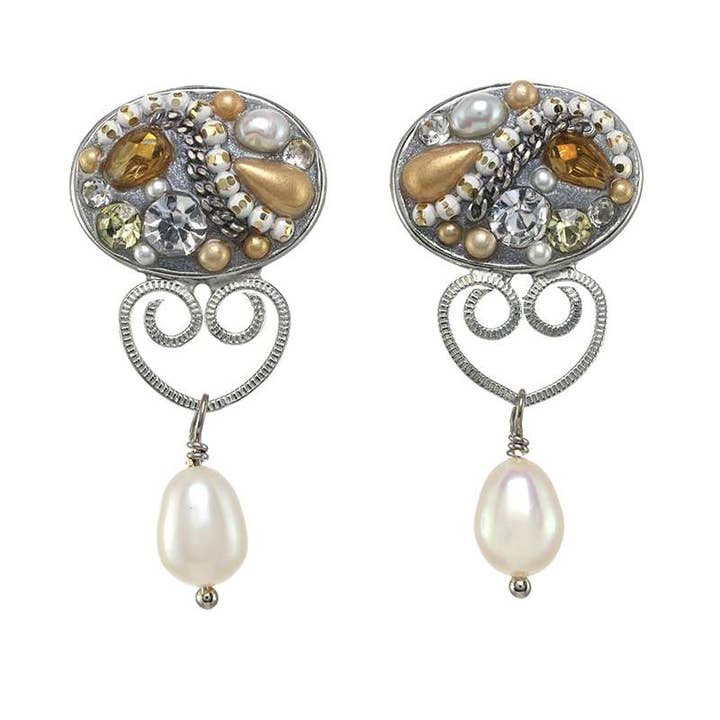 Moonlight ovale bungelende oorbellen voor wholesale door Michal Golan Jewelry