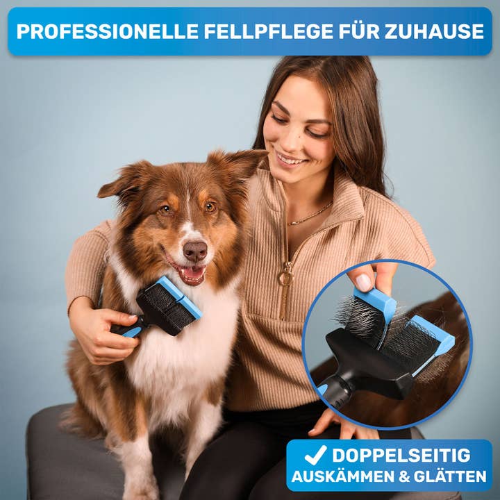 BluePet - Wholesale Pet Brush - Cat/Dog - "ZupfZeug Pro" double-sided professional grooming brush3