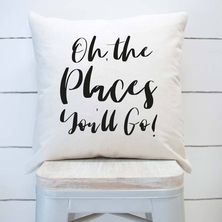 Oh The Places You'll Go Kussensloop Kinderkamerdecor voor wholesale door Rising Tide Vintage