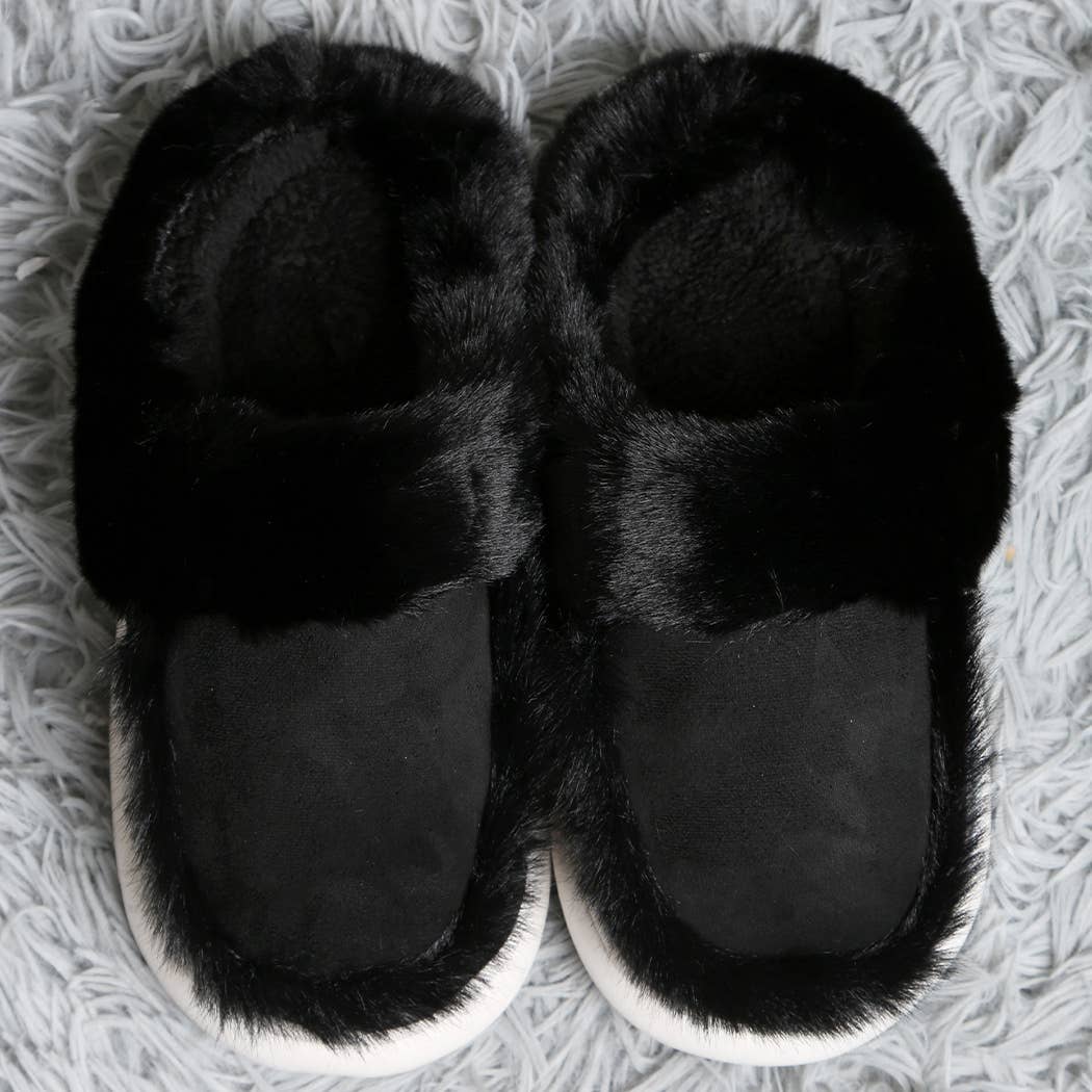 Fashion City - Wholesale Slippers - Women's - Faux Fur Suede Fuzzy Warm Slippers 3