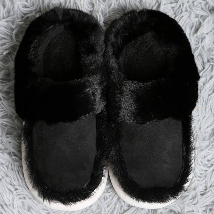 Fashion City - Wholesale Slippers – Women's - Faux Fur Suede Fuzzy Warm Slippers 3