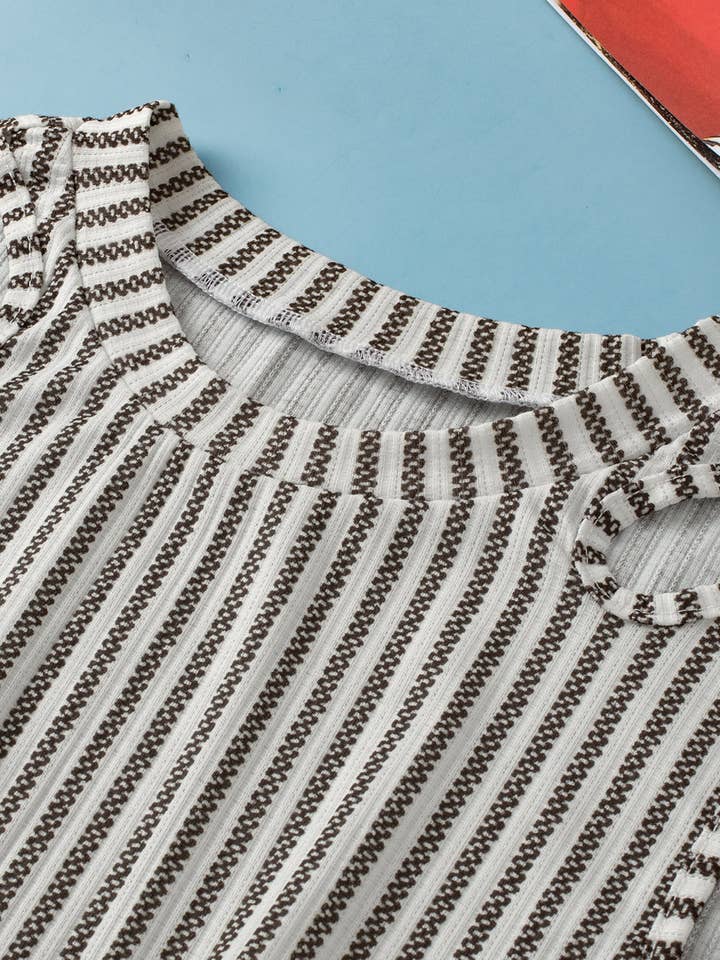 Gray Striped Cutout Twist Front Tank Top for wholesale on Faire