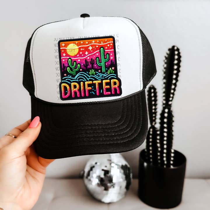 Drifter Hat Patch DTF Transfer for wholesale by K and M Designs