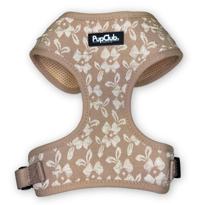 Luxe Adjustable Harness - Toffee Latte Petals for wholesale by PupClub Couture