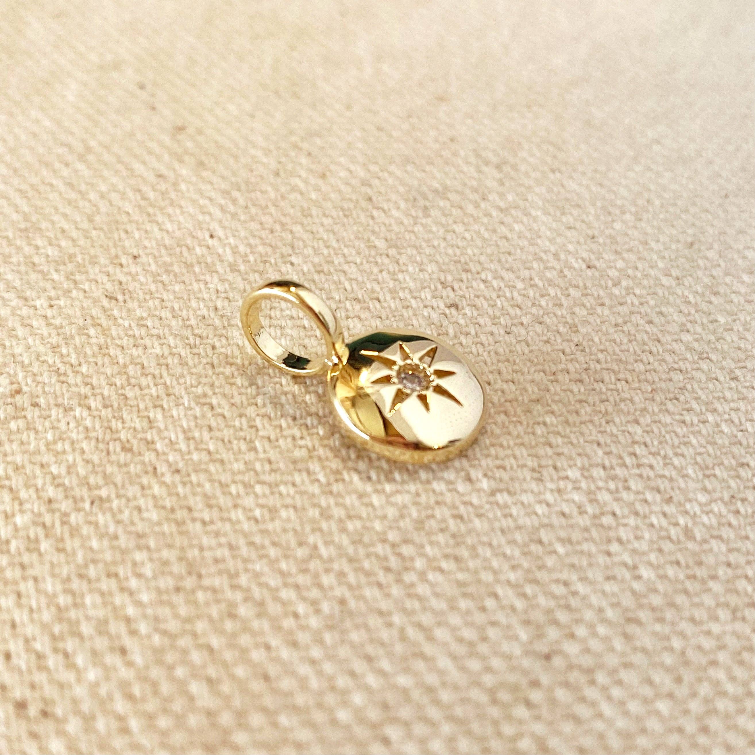 GoldFi - Wholesale Individual Charm/Pendant - 18k Gold Filled Mini Starburst Plate Pendant1