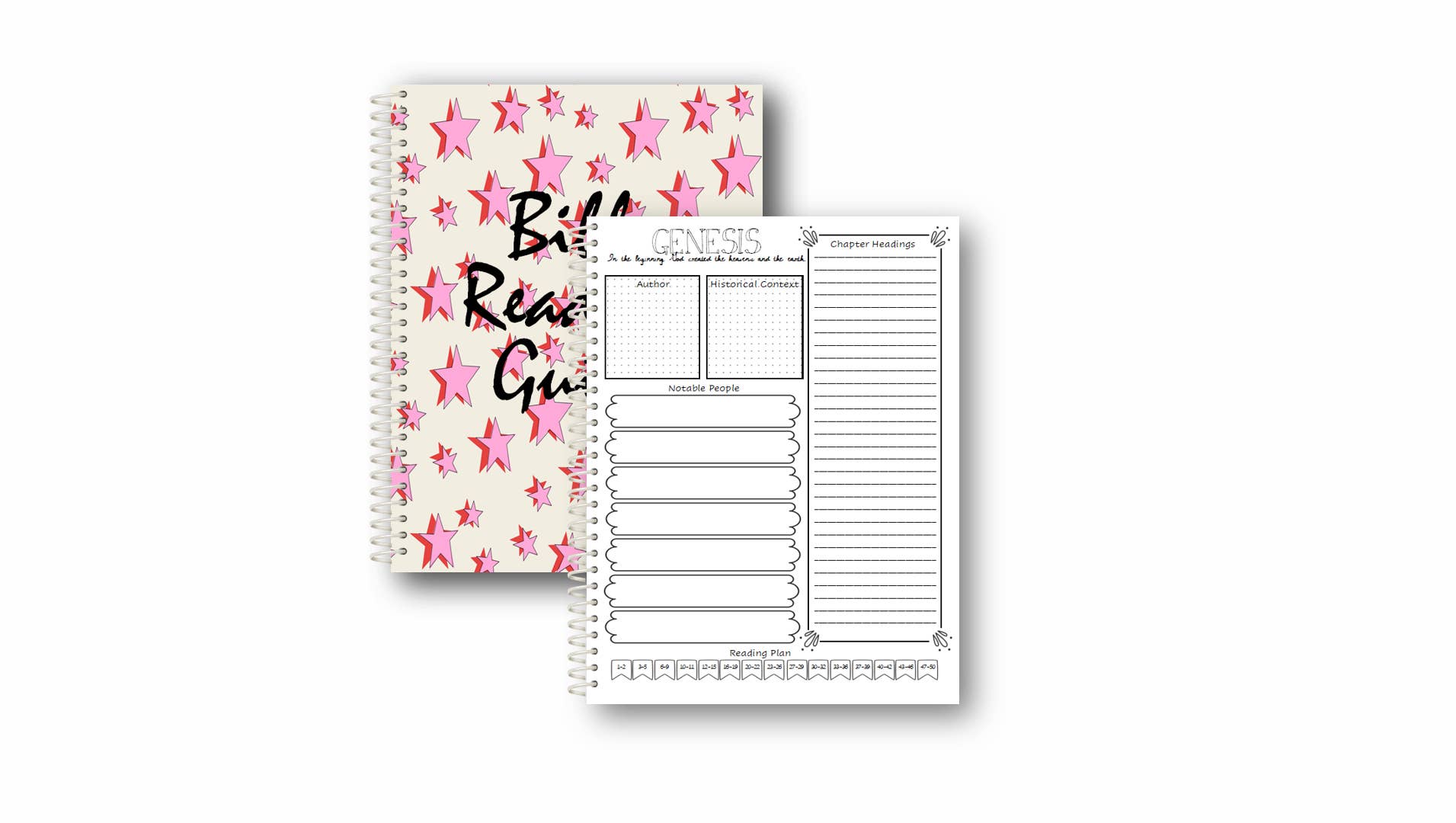 Lamp Light Journals - Vente Journal intime - Guide de lecture de la Bible, journal à spirales, couverture étoilée