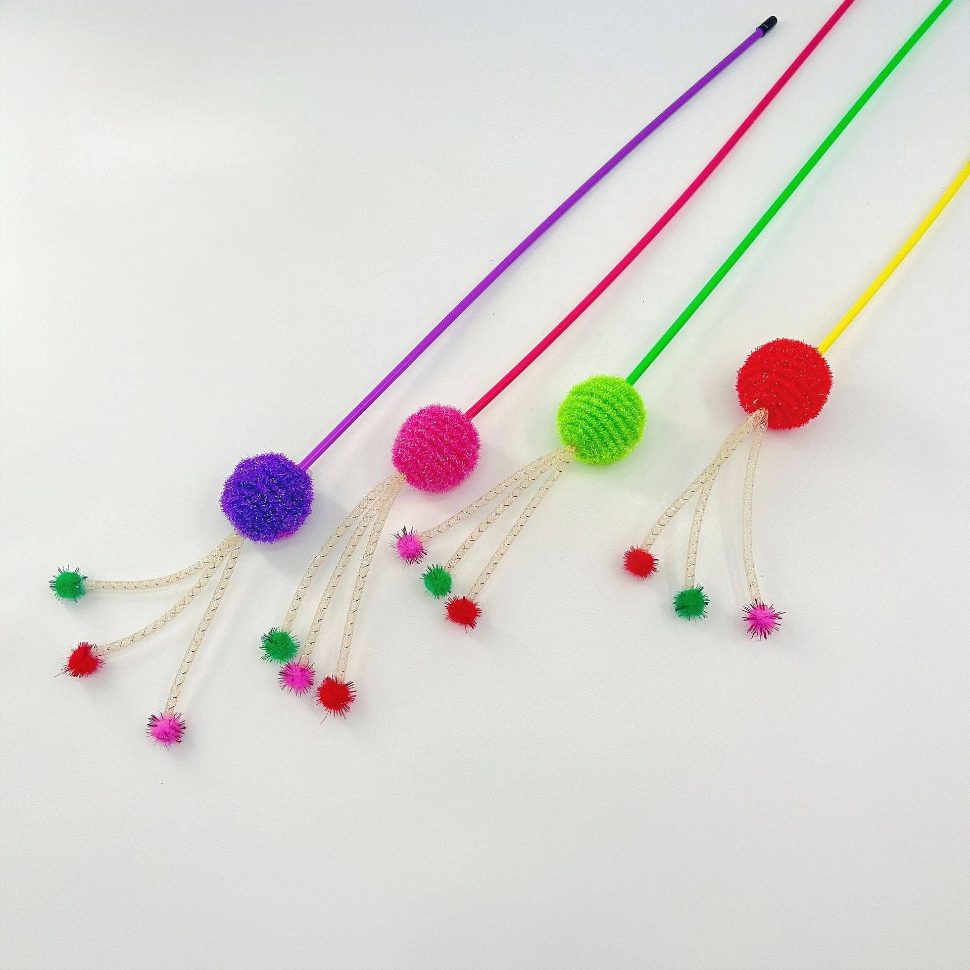 Cheerhunting - Wholesale Pet Toy - Cat - Moo - Colorful Ball Cat Teaser Wand8