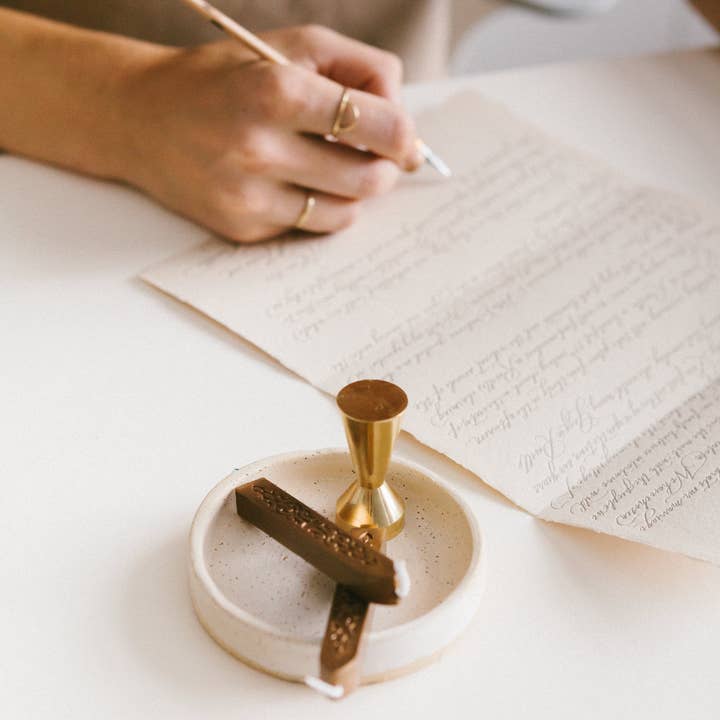 Written Word Calligraphy - Wholesale Rubber/decorative stamp - Heirloom Peony Wax Seal1