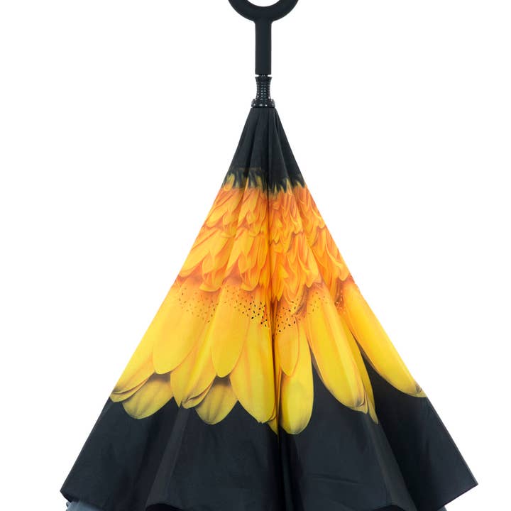 Gelb Sonnenblumen-Regenschirm von innen nach außen - EDIOSF für den Großhandel auf Faire3