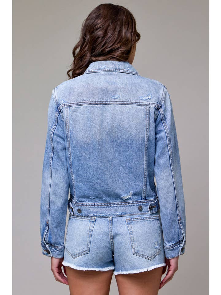 Hidden Jeans - Wholesale Denim Jacket - Women's - Light Wash Fitted Trucker Jacket2