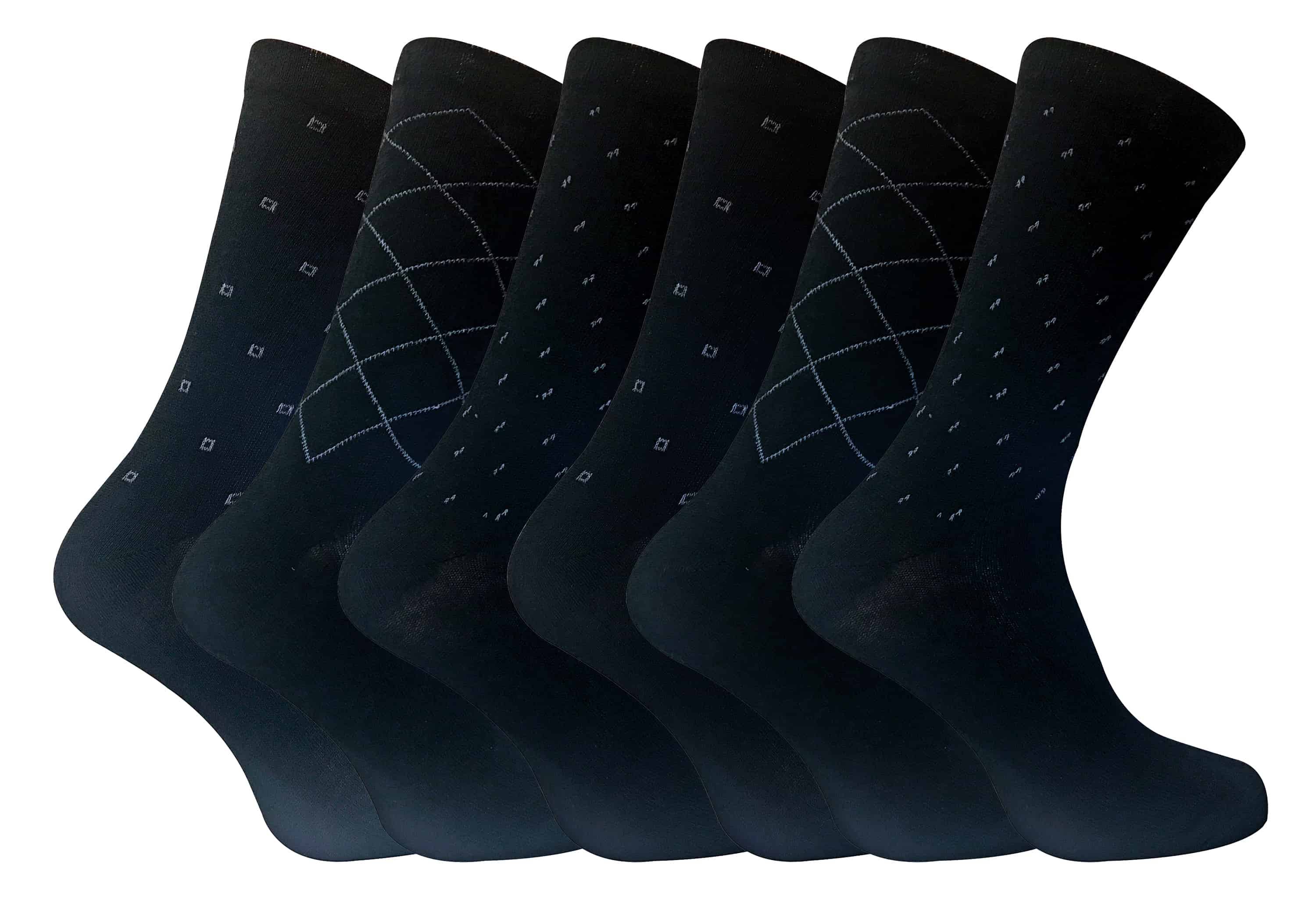 Pontivia Commerce – wholesale Socks – Men's – 6 pairs mens formal patterned coloured dress cotton socks10