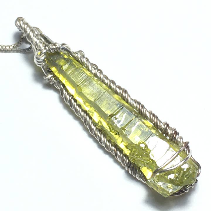 Zincite Crystal Wire Wrap Pendant in Sterling Silver for wholesale by Wildheart Crystals