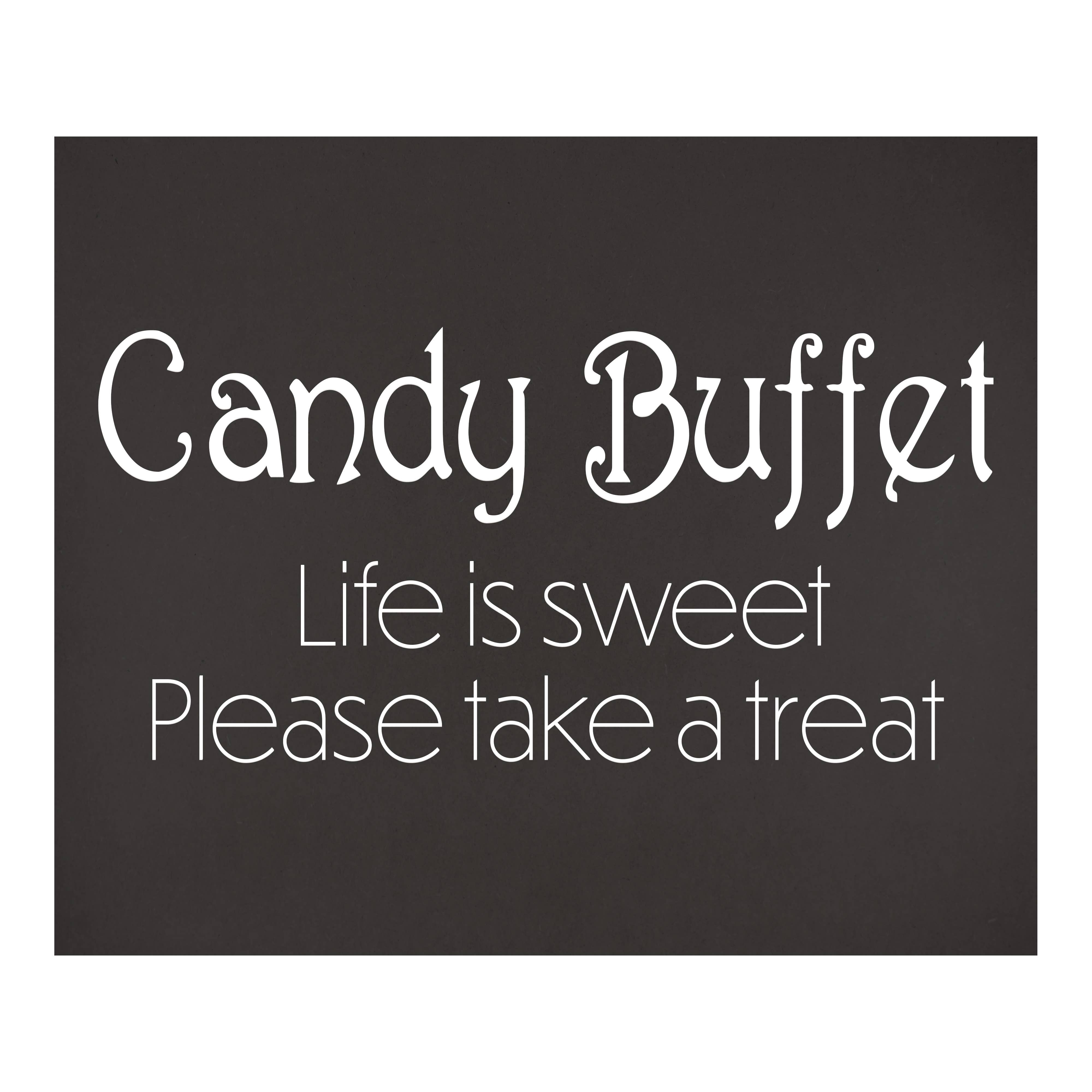 JennyGems - Venta al por mayor Letreros - ¡La vida es dulce! Letrero de madera Candy Buffet Please Take A Treat™0