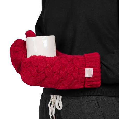 Twisted Texture Cozy Mittens for wholesale by LATTELOVE
